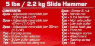 Молоток обратный для снятия подшипников в комплекте со сменными лапами, 26пр.