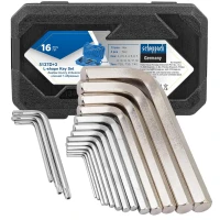 Ключи Г-образные 6-гранные, набор 13+3пр. (2, 2.5, 3-8, 10, 12, 14, 17, 19мм + T25, T30, T40)