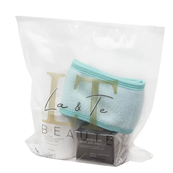 Набор (ПЭДЫ ,60шт LT-1909,Увлажняющий крем для лица,50мл LT-1862,Повязка на голову на липучке (бирюзовая),пакет 200*250)