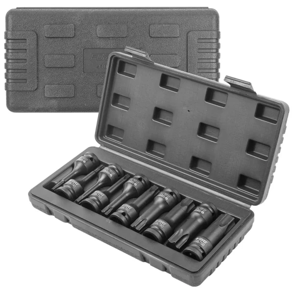 Набор головок-бит TORX ударных 10пр.,1/2''(T30, T40, T45, T50, T55, T60, T70, T80, T90, T100), в кейсе