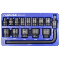 Набор головок ударных 15пр.1/2''(6-гр.) (10,12-19,21,22,24,27,30,32мм) в ложементе