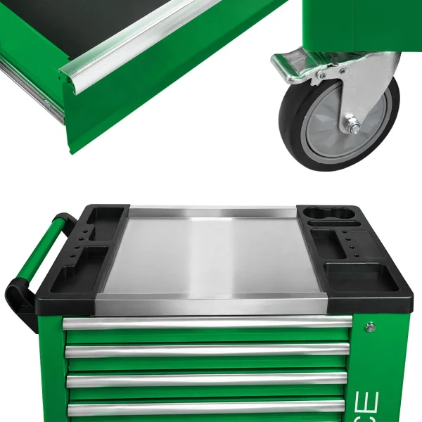 Тележка инструментальная 7-и полочная с металлической накладкой на стол 960х770х450мм