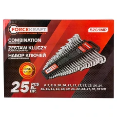 Набор ключей комбинированных 25пр. (6-19, 21, 22, 24, 27, 30, 32мм) в пластиковом держателе