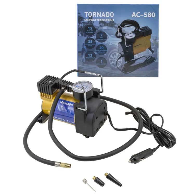 Компрессор поршневой автомобильный AC-580 ''TORNADO'' 14A 12V