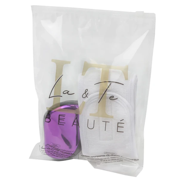 Набор (Расческа для волос (для взрослых),Повязка на голову на липучке (белая),пакет 200*250)