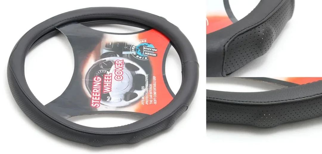 Чехол руля кожа-PU H-8497-M (black) (A)