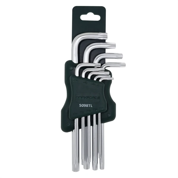 Набор ключей Г-образных TORX длинных 9пр.(Т10Н, Т15Н, Т20Н, Т25Н,Т27Н, Т30Н, Т40Т, Т45Н,Т50Н с отверстием)в пластиковом держателе