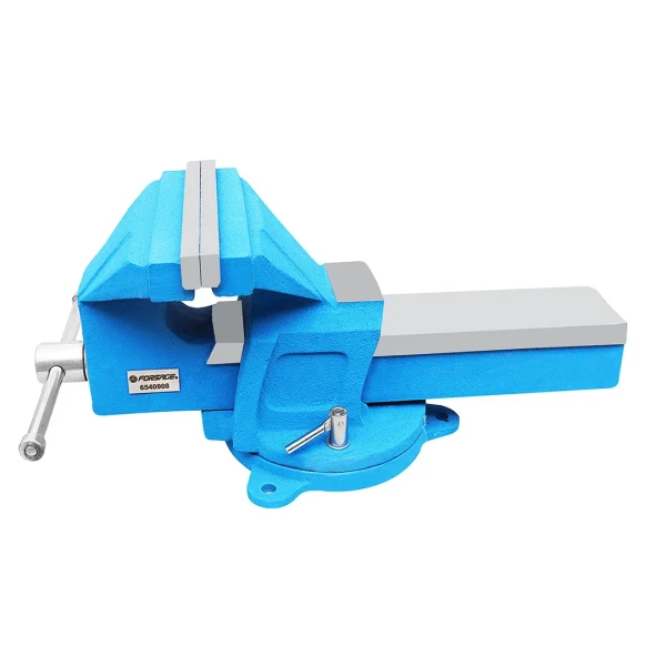 Тиски стальные усиленные поворотные с наковальней 8''-200мм