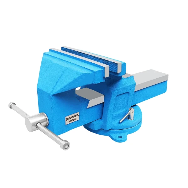 Тиски стальные усиленные поворотные с наковальней 8''-200мм