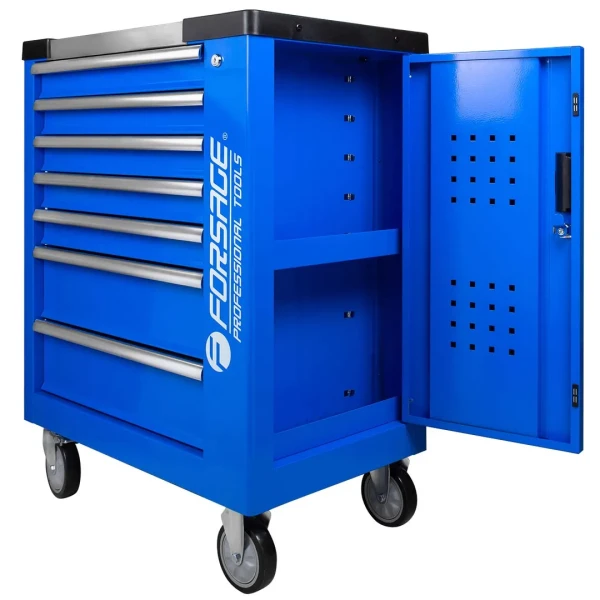 Тележка инструментальная 7-и полочная с металлической накладкой на стол 960х770х450мм