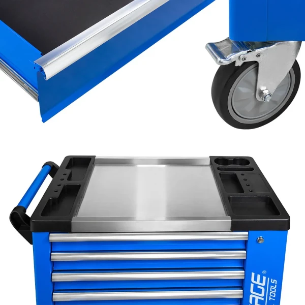 Тележка инструментальная 7-и полочная с металлической накладкой на стол 960х770х450мм