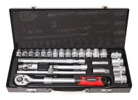 Набор инструментов с телескопической трещоткой 26пр. 1/2'' (6гр.)(10-32мм), в металлическом кейсе
