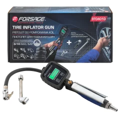 Пистолет для подкачки шин с цифровым манометром, шлангом и жестким удлинителем для грузовых а/м(0-14bar,psi,bar,kpa,kg/cm2, раб. t -18 +40гр)