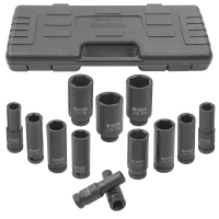 Набор головок ударных глубоких,13пр.,1/2''(10, 12-15, 17, 19, 21, 22, 24,27, 30, 32мм),в кейсе