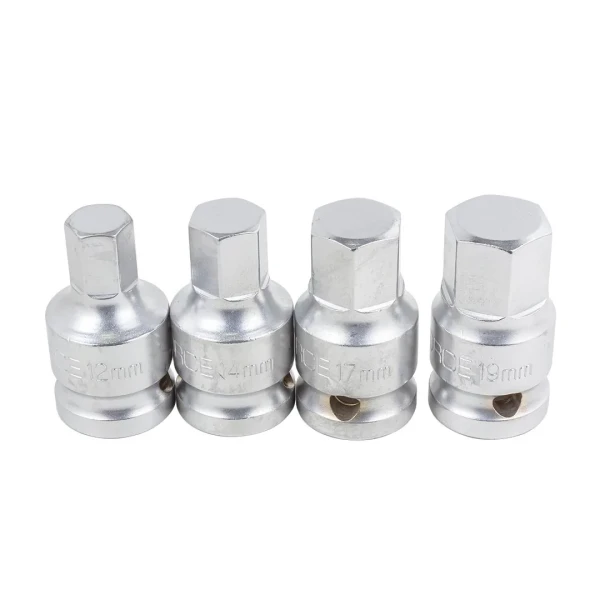 Набор головок-бит 6-гранных 1/2'',4пр.(L-45мм,12,14,17,19мм)