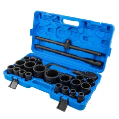 Набор инструментов ударных 26пр, 3/4''1''(12гр.)(17,19,22,24,27,30,32,33,34,35,36,36-6гр,38,41,46,50мм,1'':55,60,65мм)