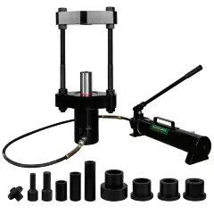 Выпресовщик шкворней гидравлический 75т(ход поршня-125мм,Ø шкворня-80мм,max ширина балки-187мм, масло 2.2л, t-10°+50°C)