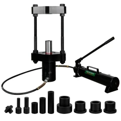 Выпресовщик шкворней гидравлический 75т(ход поршня-125мм,Ø шкворня-80мм,max ширина балки-187мм, масло 2.2л, t-10°+50°C)