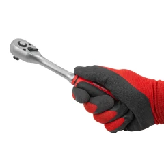 Трещотка реверсивная с резиновой ручкой 3/8''(45зуб., L-200мм)