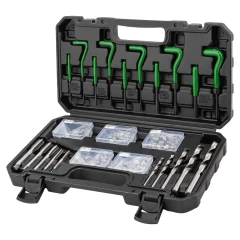 Набор приспособлений и футорок для восстановления резьбы М5х0,8 М6х1,0 М8х1,25 М10х1,5 М12х1,75 (131пр.)