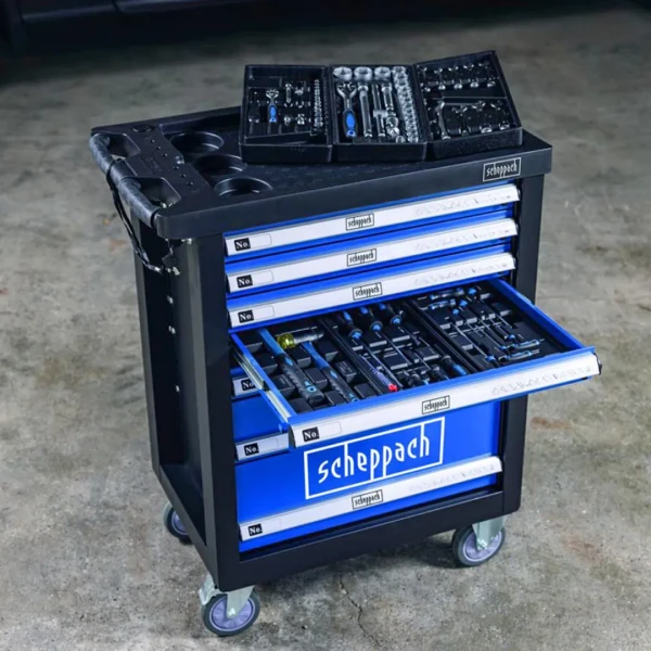 Тележка инструментальная 7-и полочная с набором инструментов 70 пр. 1/4'', 1/2''(4-32мм) (размеры тележки 78х46х97см, max нагрузка 450кг)