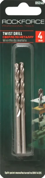 Сверло по металлу 4мм HSS(2шт), в блистере