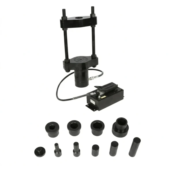 Съемник гидравлический выпрессовщик шкворней 75т с пневмо насосом и комплектом надставок