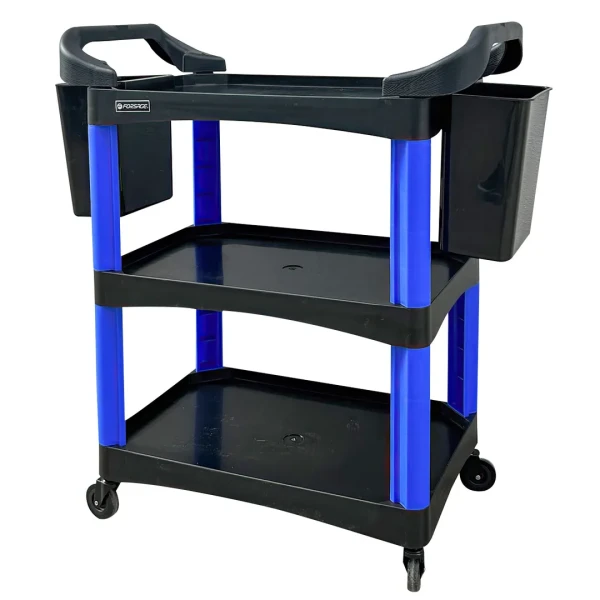 Тележка инструментальная 3-х полочная с двумя навесными лотками (г/п 150кг)