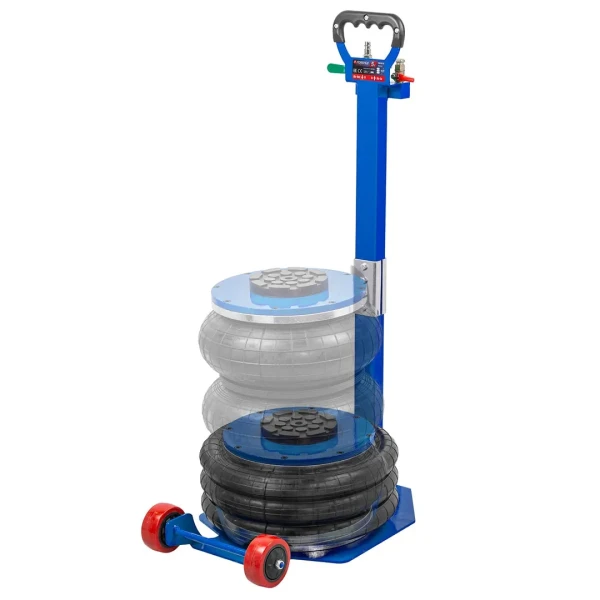 Домкрат подкатной пневматический 5т (4-8bar, h min 135мм, h max 400мм, 3 подушки, Ø300мм)