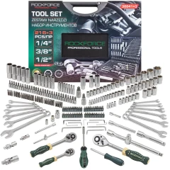 Набор инструментов 216пр.+3 1/4''3/8''1/2''(6гр, 12гр)