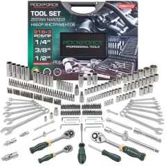 Набор инструментов 216пр.+3 1/4''3/8''1/2''(6гр, 12гр)