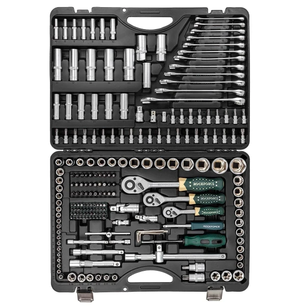 Набор инструментов 216пр.+3 1/4''3/8''1/2''(6гр, 12гр)