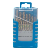 Набор сверл по металлу HSS TIN 19пр.(1-10мм, шаг 0.5мм), в пластиковом футляре
