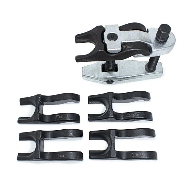 Съемник шаровых опор в комплекте со сменными ''губками''(размер зева: 20, 22, 24, 27, 30мм) 6пр, в кейсе