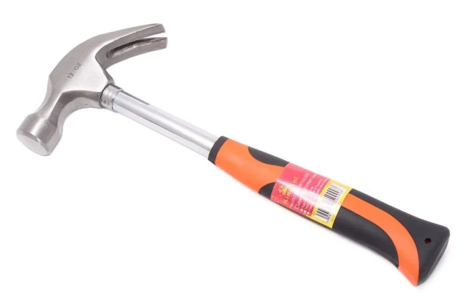 Молоток-гвоздодер с прорезиненной рукояткой 340гр. (L-280мм)