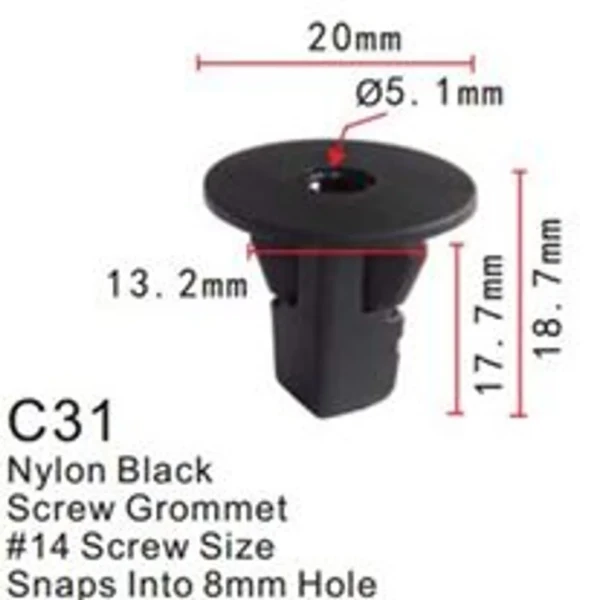 Клипса для крепления внутренней обшивки а/м Тойота пластиковая (100шт/уп.)