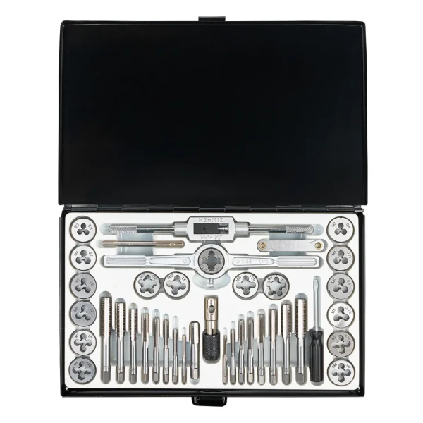 Набор метчиков и плашек метрический 40пр. (М3х0.5/0.6, М4х0.7/0.75, М5х0.8/0.9, М6х0.75/1, М7х0.75/1,М8х1/1.25, М10х1.25/1.5, М12х1.5/1.75)