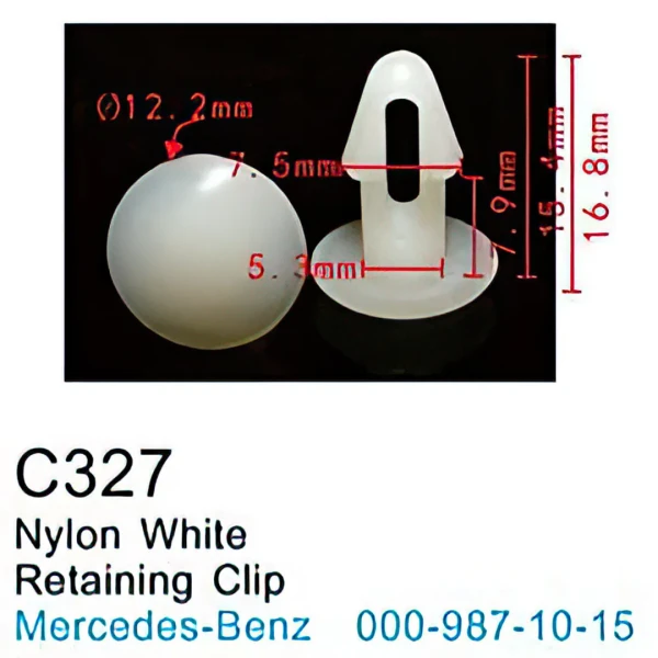 Клипса для крепления внутренней обшивки а/м Мерседес пластиковая (100шт/уп.)
