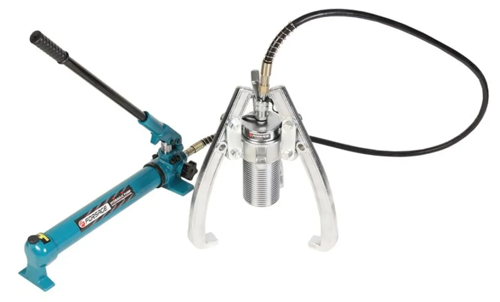 Съемник двух-трехлапый переставной гидравлический 50т(Ø захвата:200-500мм,мах. глубина захвата-250мм,ход штока-60мм) с выносным насосом