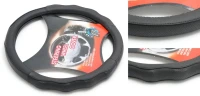 Чехол руля кожа-PU H-8501-M (black) (A)