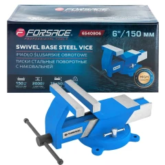 Тиски стальные поворотные с наковальней 6''-150мм