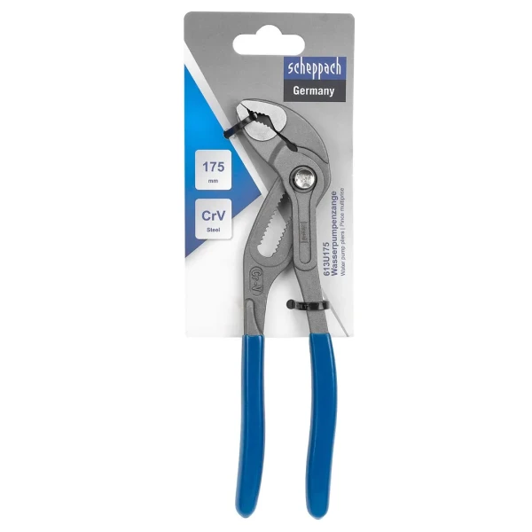 Пассатижи переставные сантехнические с кнопкой фиксации Cr-V 175мм, на блистере