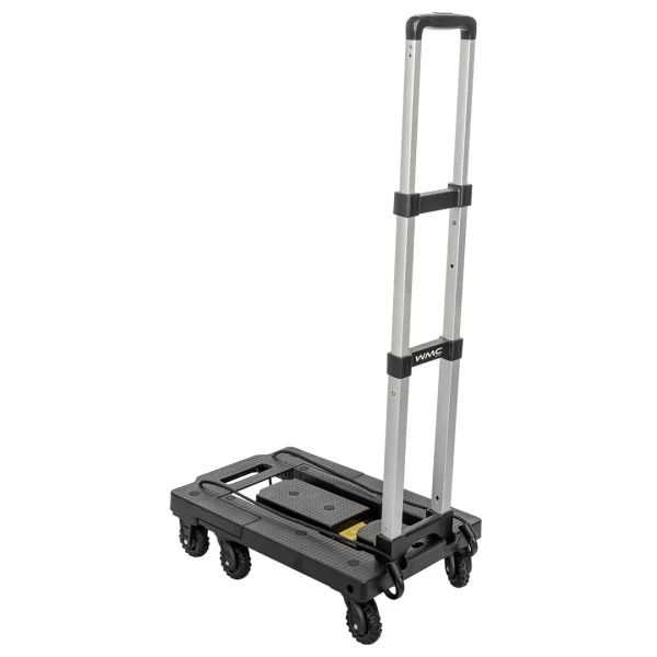 Тележка платформенная складная с телескопической ручкой+2крюка на эластичных ремнях L-1.6м(330х500/590мм,ручка 430-870мм,max нагр.170кг,7 колес)