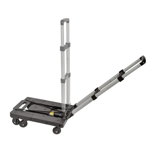 Тележка платформенная складная с телескопической ручкой+2крюка на эластичных ремнях L-1.6м(330х500/590мм,ручка 430-870мм,max нагр.170кг,7 колес)