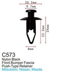 Клипса для крепления внутренней обшивки а/м Мазда/ Мерседес/ Митсубиси пластиковая (100шт/уп.)