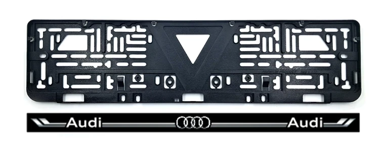 Рамка номера с черной планкой AUDI