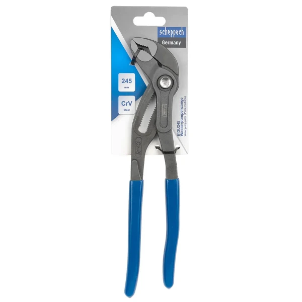 Пассатижи переставные сантехнические с кнопкой фиксации Cr-V 245мм, на блистере