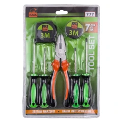 Набор инструментов 7пр.(отвертки:PH0х75мм,PH1x100мм, SL4.5х75мм, SL4.5х100мм, изолента, рулетка, плоскогубцы 200мм),в блистере