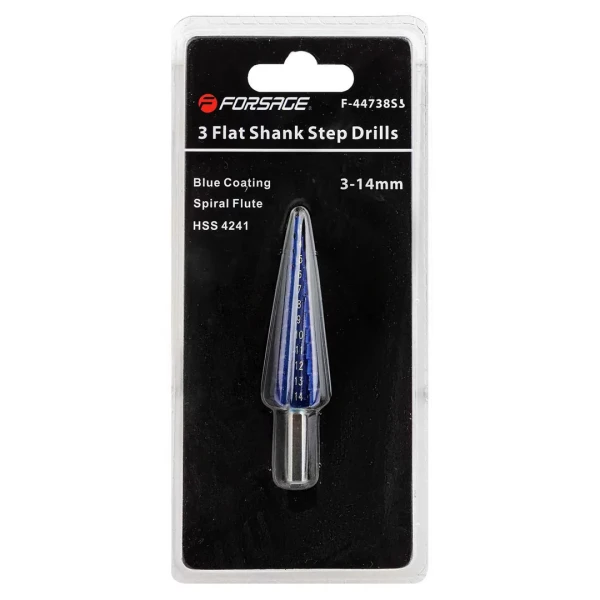 Сверло ступенчатое спиральное HSS4241(3-14мм)в блистере