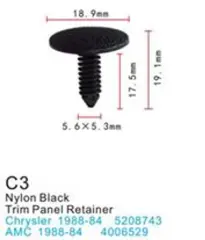 Клипса для крепления внутренней обшивки а/м Крайслер пластиковая (100шт/уп.)